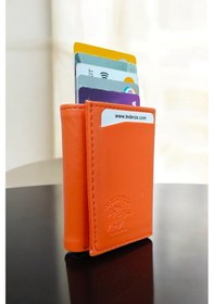 Resim Lederax Para Gözlü Mekanizmalı Suni Deri Erkek Kartlık Cüzdan Turuncu 