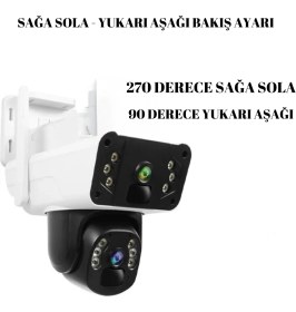 Resim Efotech 4g 12000 Mah Sim Kart Girişli Solar 6mp Güneş Enerjili Kablosuz Çift Kamera ET4G-001 