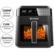 Resim St Morritz Y60 Airfryer 1300w 6 Lt Akıllı Fritöz Siyah ( Türkiye Garantili) Uyumlu 