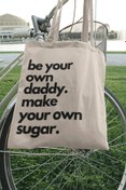 Resim Genel Markalar Sugar Daddy - Girl Tasarımlı Ham Bez Omuz Çantası 