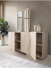 Resim Traverten Mdf Konsol Ve Ayna Mermer 