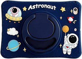 Resim Coverzone Xiaomi Redmi Pad 2 ile Uyumlu Kılıf 360 Derece Döner Stand Yatay Dikey Kullanılabilir, Kawaii Askılı Tasarım Kalem Yuvası Özellikli Sevimli Astronot Tasarımı 