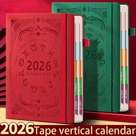 Resim 2026 Yeni 12 Burç Takvimi Planlayıcı Defter, Öz Disiplin Damga Kart Kitabı, 400 Sayfa Sert Kapak Düz Açık Tasarım - öğrenciler ve iş kullanımı İçin Cadılar Bayramı, Şükran Günü & Noel Edisyonu 