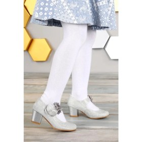 Resim Kiko Kids Kiko 751 Çupra Günlük Kız Çocuk 4 cm Topuk Babet Ayakkabı Gümüş 