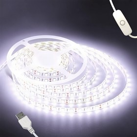 Resim ORAHON 5.0 Metre USB Güçlü LED Şerit Işıklar - Süper Parlak Esnek Bant Aydınlatma, Düğme Kontrollü, 800-1000LM Son Derece Parlak, Yatak Odası, Oturma Odası, Mutfak, Aynalar İçin - İç Mekan Dekorasyon Aydınlatması, Yatak Odası Aydınlatması, Sıcak Işıklandırma 