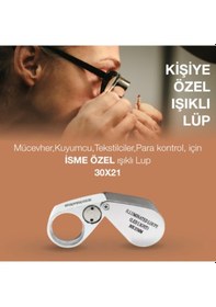Resim Kişiye ve Isme Özel Işıklı Lüp Kuyumcu Büyüteci Mg21007 30X21Mm 