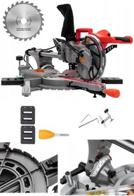 Resim STAXX POWER Bakır Endüksiyon Pistonlu Kızaklı Gönye Kesme Ahşap Testeresi 210mm Sağa ve Sola Yatay 3000W 