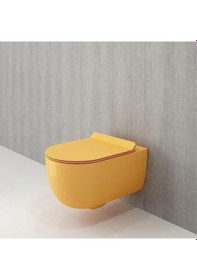 Resim Bocchi V-Tondo Rimless Asma Klozet Kanalsız Kapak Hariç Parlak Ma 