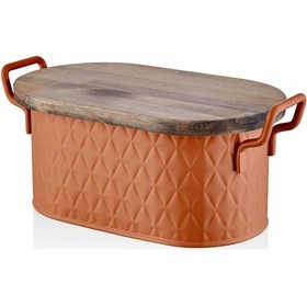 Resim The Mia Prizma Ekmek Saklama Kabı Terracota 40x22x18 Cm Turuncu 