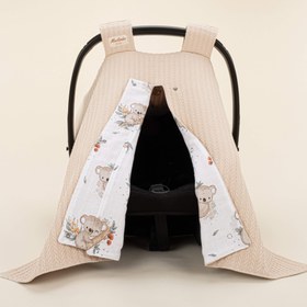 Resim Puset Örtüsü - Çift Taraflı - Sütlü Kahve Örgü - Koala 