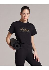 Resim Skechers W Graphic Tee Shiny Logo T-shirt Kadın Siyah Tshirt S221460-001 Siyah 