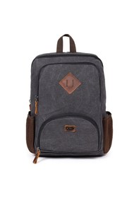 Resim Unisex 14 İnç Laptop Bölmeli Su Geçirmez Kanvas Sırt Çantası Siyah 