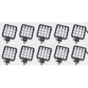 Resim 10'Lu Kare Çalışma Lambası Kalın Kasa 28 Mm 8-110 Volt 6500k 