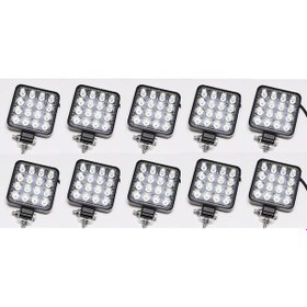 Resim 10'Lu Kare Çalışma Lambası Kalın Kasa 28 Mm 8-110 Volt 6500k 