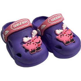 Resim Gezer Kaydırmaz Taban Kız Çocuk Terlik Geyik Mor Lila 001 