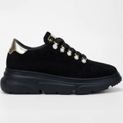 Resim Tamer Tanca Kadın Vegan Siyah Süet Sneakers & Spor Ayakkabı Siyah 