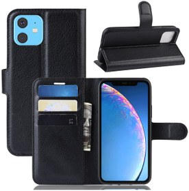 Resim Yumuşak Tpu İç Kasası İle İphone 11 6.1 İnç Cilt Deri Cüzdan Standı Çantası 