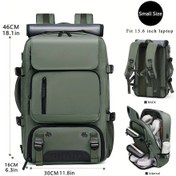 Resim Willowhaven Ordu Yeşili Büyük Seyahat Sırt Çantası Su Geçirmez Usb Şarj Ayak Bölmeli Diğer 