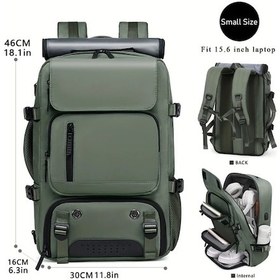 Resim Willowhaven Ordu Yeşili Büyük Seyahat Sırt Çantası Su Geçirmez Usb Şarj Ayak Bölmeli Diğer 