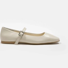 Resim Beery Bej Hakiki Deri Kadın Babet Bej 