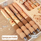 Resim 4'lü Kutulu Oval Yumuşak Tutuşlu Capibara Silinebilir Kalem Sevimli İnternet Ünlüsü Capybara Jel Kalem Öğrenci Ofisi 0.5mm Mavi 