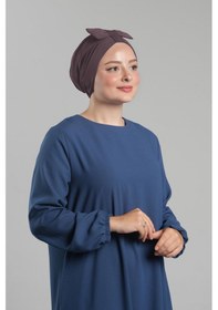 Resim Hürrem Bone Vizon Pratik Hazır Geçmeli Fiyonklu Bone Sandy Çift Taraflı Çapraz 3007b 10 Vizon 