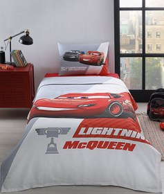 Resim Özdilek Lisanslı Fitted Çarşaflı Tek Kişilik Çocuk Pike Takımı-Cars Piston Cup Şimşek Mcqueen 