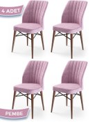 Resim Canisa Concept Canisa Flex Serisi Gürgen Ayaklı 1.sınıf Sandalye , 4 Adet , Pembe , Ayaklar Ceviz 