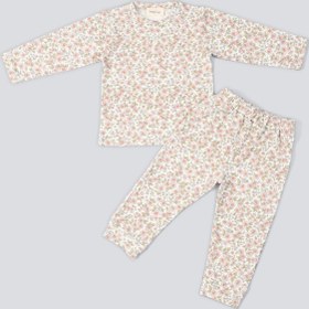 Resim babynup Pembe Minimal Çiçek Desenli Lüks Soft Bebek Pijama Takımı 