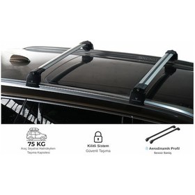 Resim Volkswagen Passat Varıant B9 Sw 2024 2025 Trs-2 Kilitli Sistem Ara Atkı Tavan Barı Siyah 2 Adet 