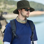 Resim [Hafif Tasarım] Taşınabilir Katlanabilir Balıkçı Şapkası - Hafif, Nefes Alabilen Polyester, Sokak Stili Açık Hava Şapkası, Sırt Çantası Tokası ile Balıkçılık ve Yürüyüş için İdeal, Balıkçı Şapkası 