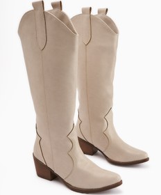 Resim Limoya Lhena Bej Western Çekme Kadın Çizme 