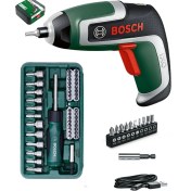 Resim Bosch Akülü Vidalama Şarjlı Tornavida Şarjlı Matkap Ixo 7 + 46 Parça Cırcır Tornavida Vidalama Ucu 