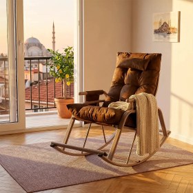 Resim Argimo Valens Emzirme Anne Koltuğu Metal Dinlenme ve Tv Koltuğu Sallanır Sandalye 