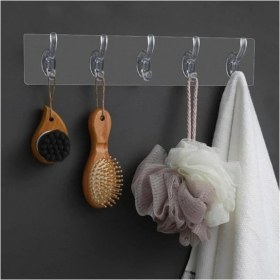 Resim Çok Amaçlı Kendinden Yapışkanlı 5li Şeffaf Askı 