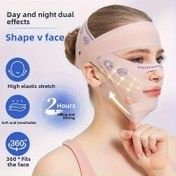 Resim Ayarlanabilir Nefes Alabilen 360° V-Şekilli Çene Kaldırma Yüz Maskesi, Hipoalerjenik Yeniden Kullanılabilir Uyku Bandı Kadınlar İçin, Non-Invasive Yüz Şekillendirme Çözümü, Rahat ve Güvenli Kontur Tasarımı, Yüz Şekillendirme Maskesi | Ayarlanabilir Baş Bandı | Yumuşak Kumaş Maskesi 