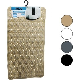 Resim Findit Dikdörtgen - Plastik Kabartma Çiçek Desen- Renkli 92PCS Vantuz Kaydırmaz Banyo- Küvet Paspas 36X67CM (2818) 