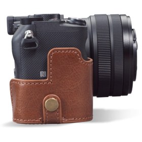 Resim MegaGear Sony Alpha 7c (tek Dip) Uyumlu Gerçek Deri Fotoğraf Makinesi Kılıfı 