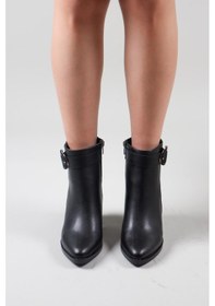 Resim Magdolna Kemerli Kadın Topuklu Bot Siyah-7407-Siyah 