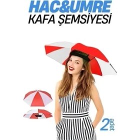 Resim Hac Umre Kafa Şemsiyesi Güneş Koruma Şemsiyesi 2 Adet 721726 