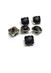 Resim Siyah İtalyan Gümüş Çerçeveli / Ceket Ve Hırka Düğmesi / 1,8 Cm / Bmb01 