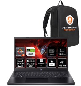 Resim ACER Nitro V15 R7-7735HS 24GB 512GB SSD RTX4060\u002F8GB 15.6'' 165Hz FHD W11P & PER4 ÇANTA 