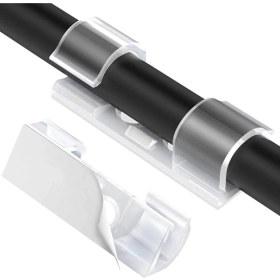 Resim Mena Rise Outlet Kablo Sabitleyici Klipsler 20 Adet Kablo Düzenleyici Duvar Cam Kablo Tutucu Yapışkanlı Klips (Şeffaf) 