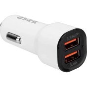 Resim S-Link SL-EC30T Type-C Kablolu 3.4A 2 USB Beyaz Araç Şarj Cihazı 