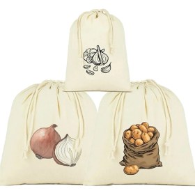 Resim Feza Bagg Store Patates Soğan ve Sarımsak Torbası (Mutfak Organizer) 