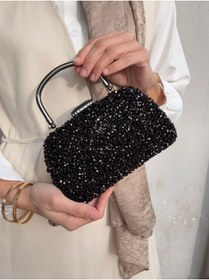 Resim Çanta Trend Kadın Kristal Iri Taşlı Abiye Çantası Özel Gün Çantası 
