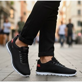 Resim Best Of Siyah Erkek Sneaker Günlük Spor Ayakkabısı Esnek Tabanlı Rahat Ergonomik Ortopedik 652 
