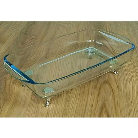 Resim Elta Collection Mini Ayaklı Derin Borcam Sunum Ve Servis Tepsisi Metal Ayaklı Cam Tepsi 