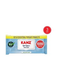 Resim Kanz Natural Care Islak Mendil 3'Lü Paket 270 Yaprak 