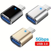 Resim YENİ Tip-C OTG Adaptörü Mini Taşınabilir Alüminyum Alaşımlı Tip-C Erkek USB 3.0 Dişi Dönüştürücü Android Telefon USB Disk için 
